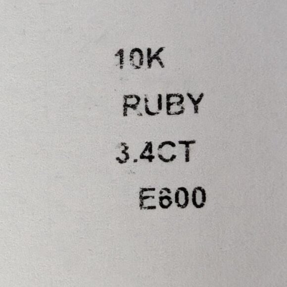 10K Yellow Gold Ruby 3.4Ct Earrings - Picture 4 of 5